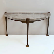 Lade das Bild in den Galerie-Viewer, brutalist bronze console table by Lothar Klute
