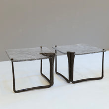 Lade das Bild in den Galerie-Viewer, brutalist console side tables by Lothar Klute 1980s
