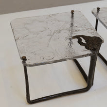 Lade das Bild in den Galerie-Viewer, brutalist console side tables by Lothar Klute 1980s
