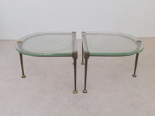 Lade das Bild in den Galerie-Viewer, forged Lothar Klute bronze tables with green glass (price on request)

