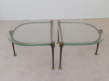 Lade das Bild in den Galerie-Viewer, forged Lothar Klute bronze tables with green glass (price on request)
