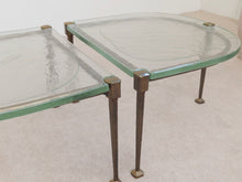 Lade das Bild in den Galerie-Viewer, forged Lothar Klute bronze tables with green glass (price on request)
