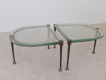 Lade das Bild in den Galerie-Viewer, forged Lothar Klute bronze tables with green glass (price on request)
