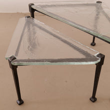 Lade das Bild in den Galerie-Viewer, forged triangle nesting tables by Lothar Klute - 1980s
