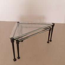 Lade das Bild in den Galerie-Viewer, forged triangle nesting tables by Lothar Klute - 1980s
